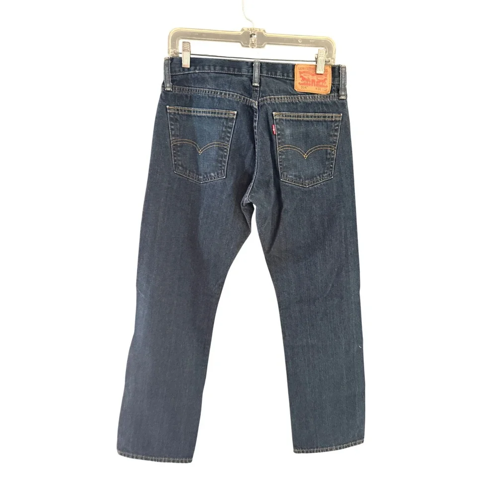 Levis 514 Straight Fit Jeans Mens 31x32 Dark Wash Indigo Denim 100% Cotton